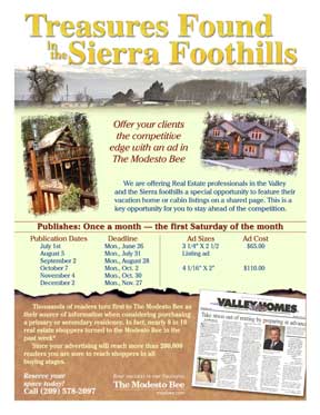 Sales advertising flyer for a real estate special section