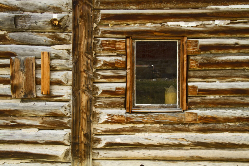 Window on Old Log Cabin