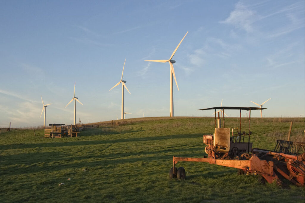 Wind Turbines & Old Tractor